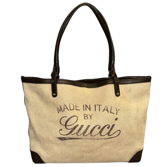 Gucci Cream and Brown Women's Tote Bag - Picture 1 of 9